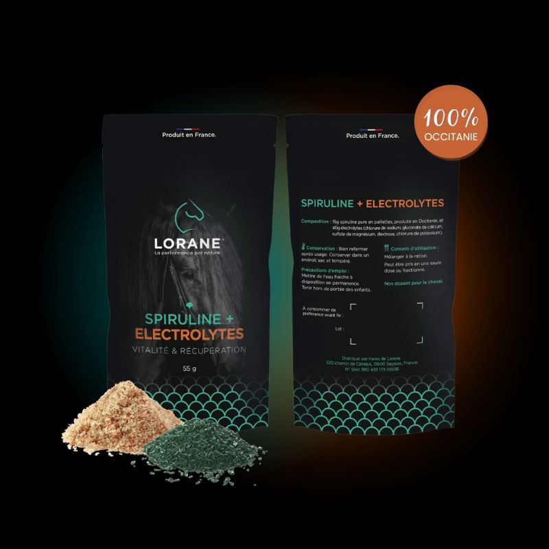 Spiruline + Electrolytes Lorane - Spiruline cheval vitalité et récupération 55g - Le Paturon