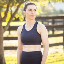 Brassière équitation femme Sports Bra Horse Pilot marine - Le Paturon