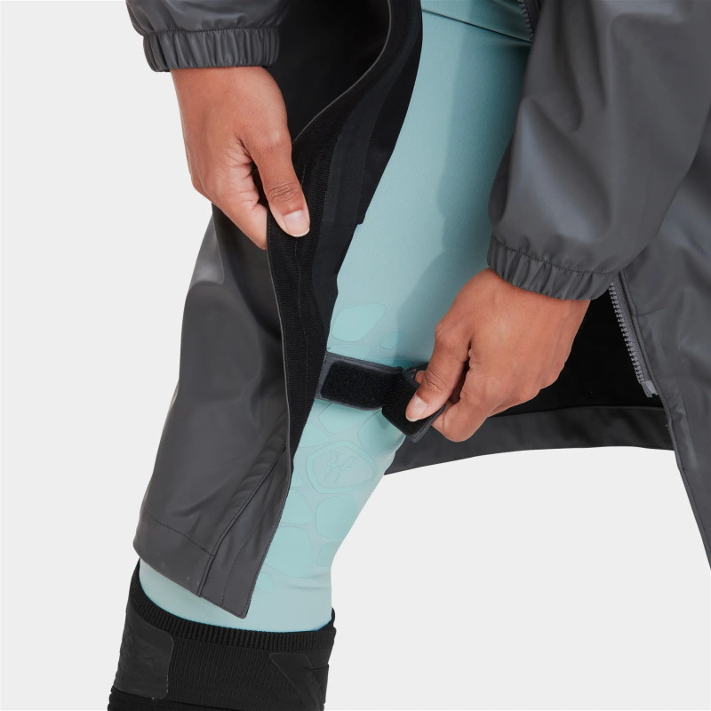 Veste de pluie équitation longue femme Raintech Horse Pilot gris anthracite - Le Paturon