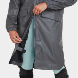 Veste de pluie équitation longue femme Raintech Horse Pilot gris anthracite - Le Paturon