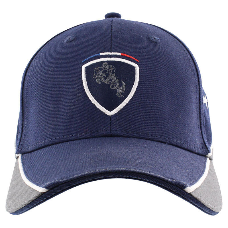Casquette équitation Kevin Staut Collection marine gris - Le Paturon