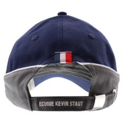 Casquette équitation Kevin Staut Collection marine gris - Le Paturon