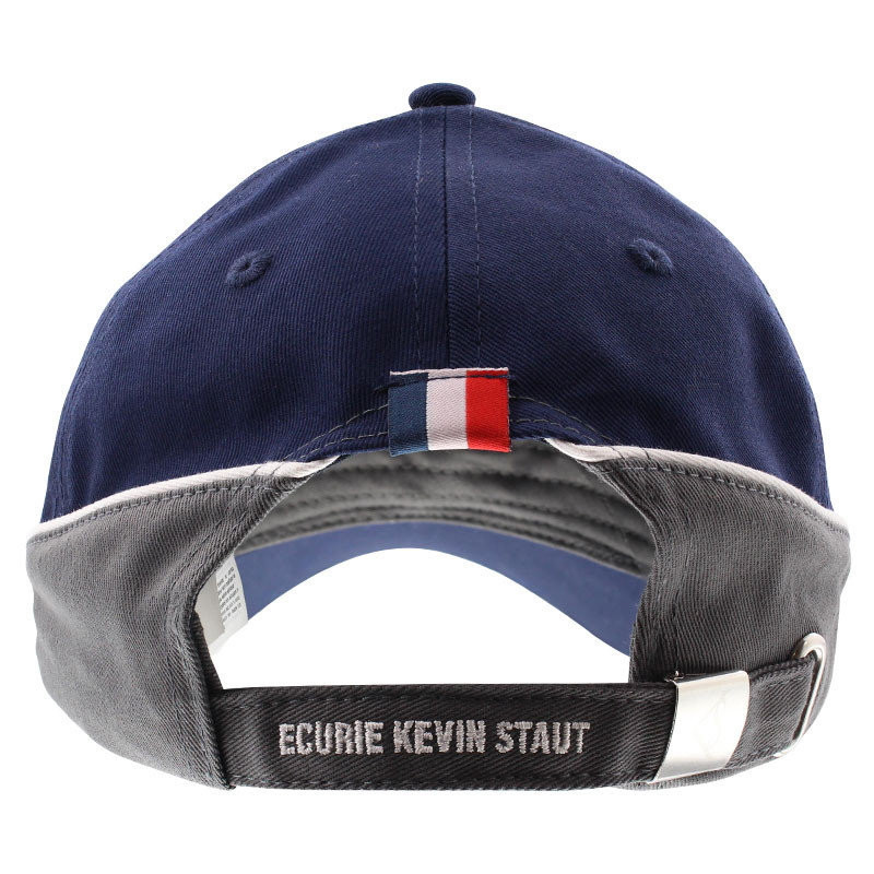 Casquette équitation Kevin Staut Collection marine gris - Le Paturon