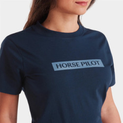 Tee-shirt équitation femme Team 25 Horse Pilot marine - Le Paturon