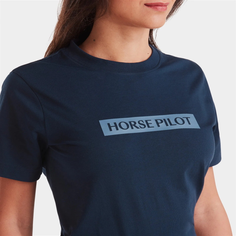 Tee-shirt équitation femme Team 25 Horse Pilot marine - Le Paturon