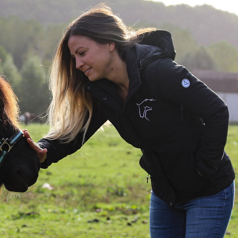 Luvponies Veste D'Équitation Personnalisable Pour Fille - Noir, Chaud Et Réfléchissant (9-10 Ans)