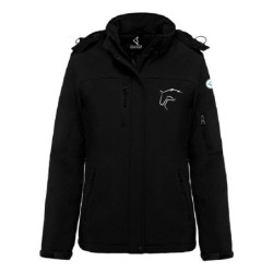 Parka équitation femme à capuche Softshell doublée Kevin Staut Collection noir - Le Paturon
