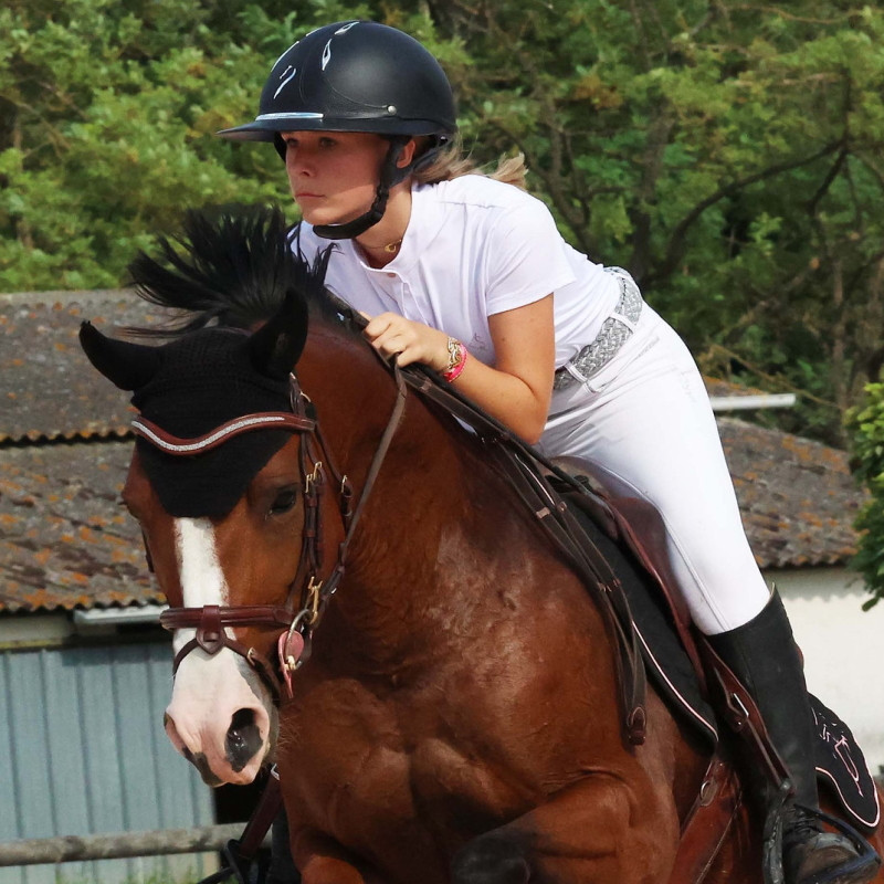 Polo concours équitation femme manches courtes Kevin Staut Collection blanc - Le Paturon