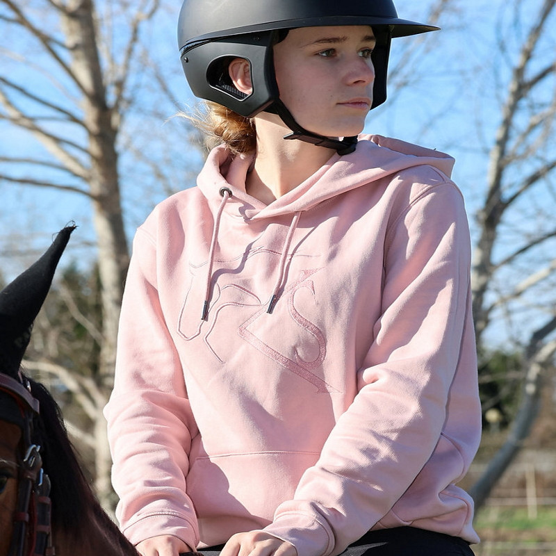 Sweat à capuche équitation unisexe Kevin Staut Collection rose - Le Paturon