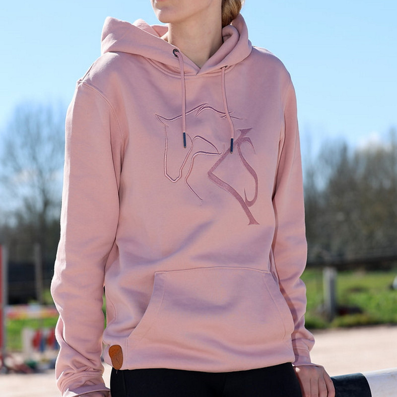 Sweat à capuche équitation unisexe Kevin Staut Collection rose - Le Paturon