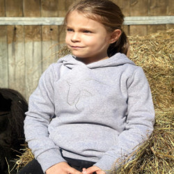 Sweat équitation enfant à capuche Kevin Staut Collection gris - Le Paturon
