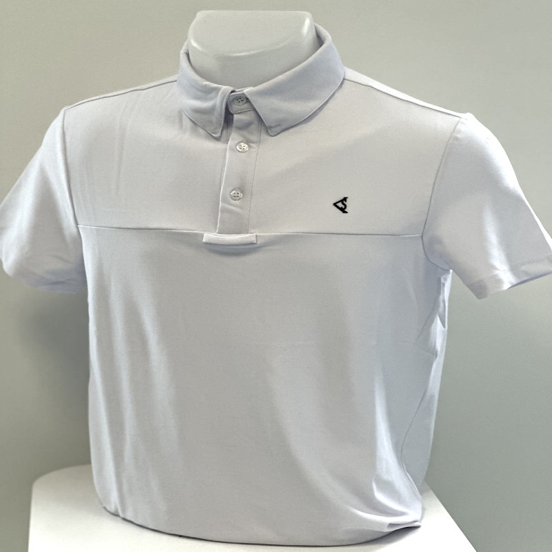 Polo concours équitation homme manches courtes Kevin Staut Collection blanc - Le Paturon