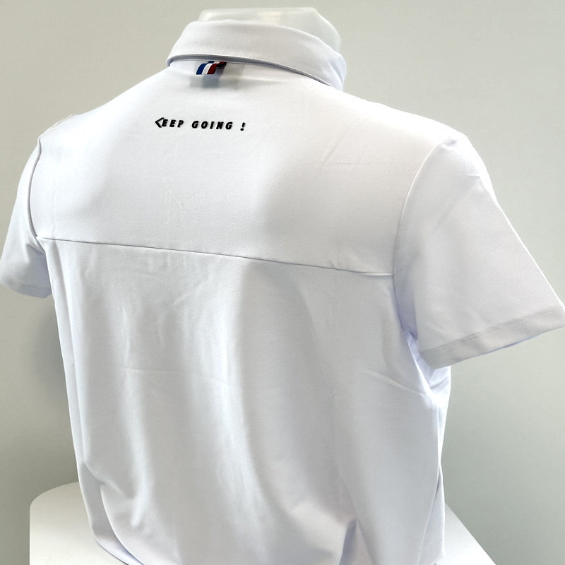 Polo concours équitation homme manches courtes Kevin Staut Collection blanc - Le Paturon
