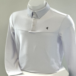 Polo concours équitation homme manches longues Kevin Staut Collection blanc - Le Paturon