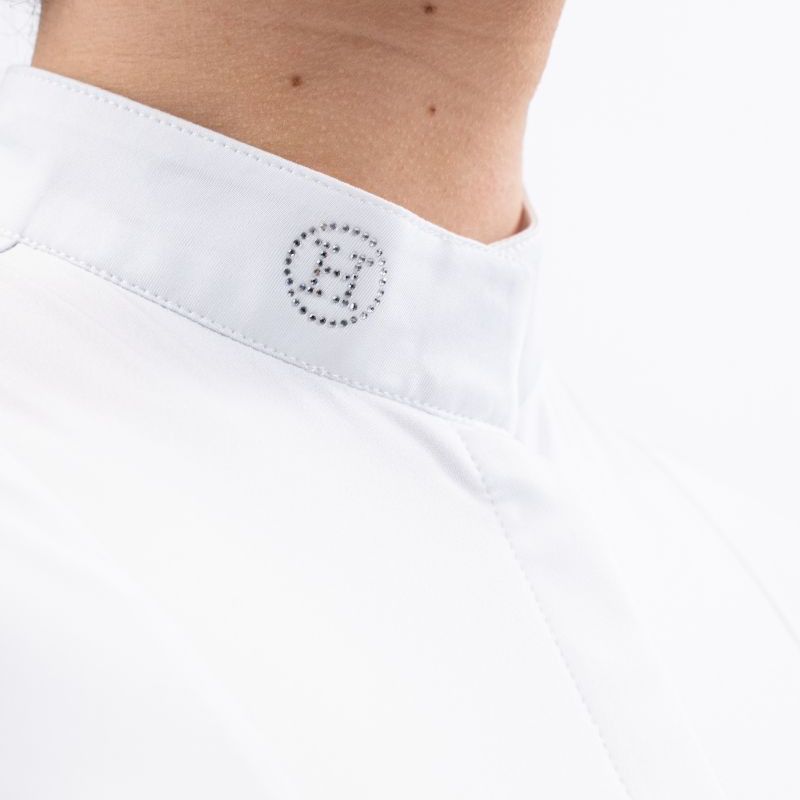 Polo de concours femme Shine Harcour Blanc - Le Paturon