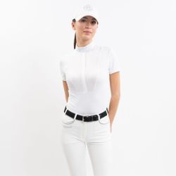 Polo de concours femme Shine Harcour Blanc - Le Paturon