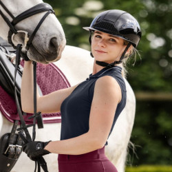 Polo sans manches équitation femme Paris Elt Bleu - Le Paturon