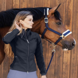Veste équitation femme déperlante Porto Elt bleu profond - Le Paturon