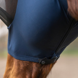 Masque anti-mouche cheval FinoStretch Zipper Marine - Le Paturon