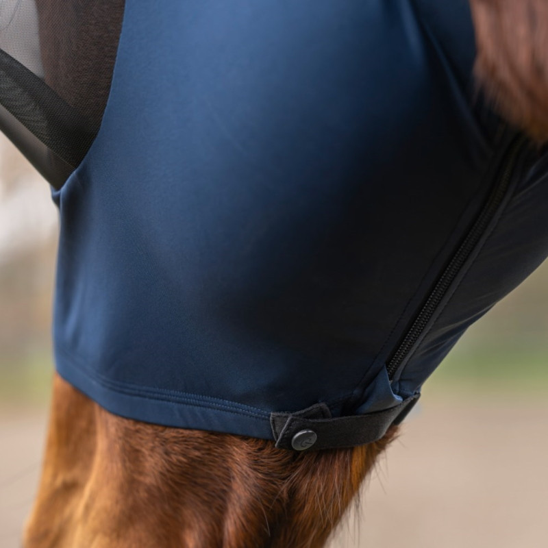Masque anti-mouche cheval FinoStretch Zipper Marine - Le Paturon