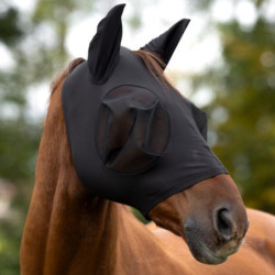 Masque anti-mouche cheval FinoStretch Zipper Noir - Le Paturon