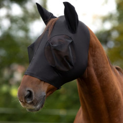 Masque anti-mouche cheval FinoStretch Zipper Noir - Le Paturon