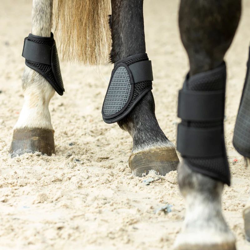 Protège-boulets cheval Toscane souples 3D Mesh velours Pro-Confort Horsewear noir - Le Paturon