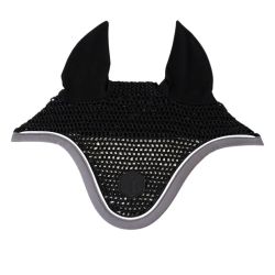 Bonnet anti-mouche cheval Dynax Pro-Confort Horsewear noir gris - Le Paturon