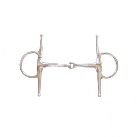 Mors D'Équitation Creux à Simple Brisure AK - Anneaux Lâches 65 Mm, Acier Inox Argenté (4.5 Pouces)