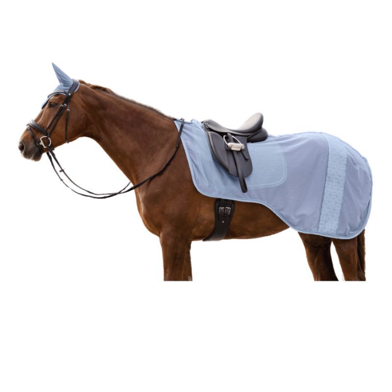 Couvre reins anti-mouche cheval Rom Waldhausen bleu pastel - Le Paturon