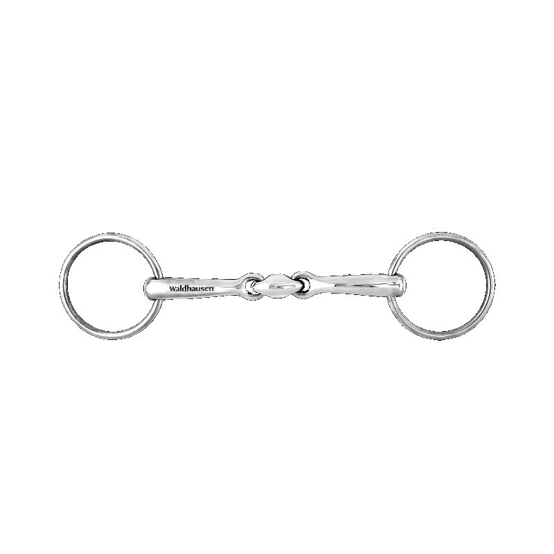 1 Mors de filet de bride pour cheval deux anneaux double brisure en inox de Waldhausen - Le Paturon