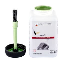 Huile pour sabots à l'huile de laurier Waldhausen - Huile sabot cheval avec pinceau 500ml - Le Paturon