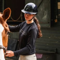 Sweat équitation femme Team 24 Horse Pilot bleu graphite - Le Paturon