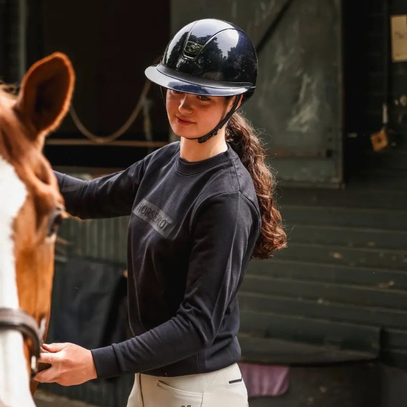Sweat équitation femme Team 24 Horse Pilot bleu graphite - Le Paturon