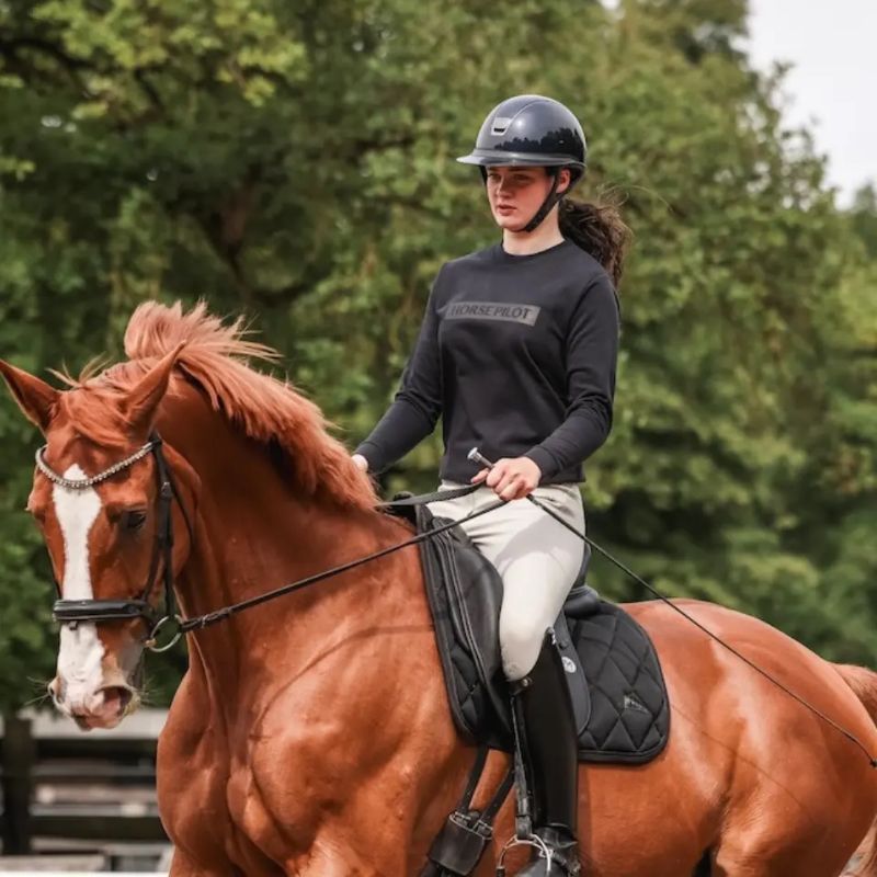 Sweat équitation femme Team 24 Horse Pilot bleu graphite - Le Paturon