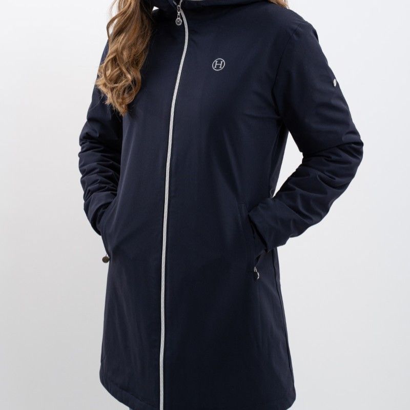 Veste équitation femme longue Abby Harcour marine - Le Paturon