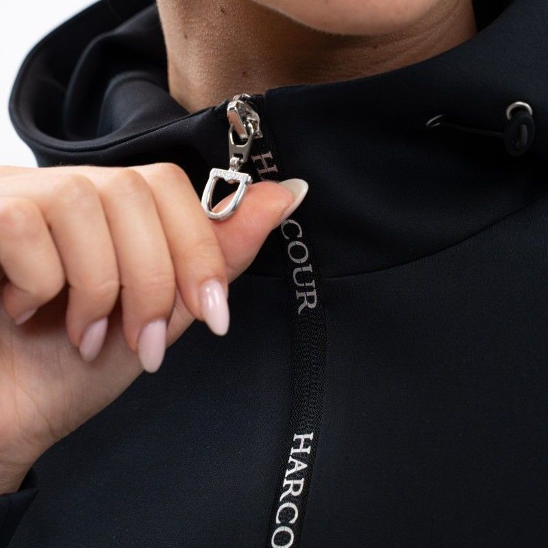 Sweat équitation femme à capuche Ava Harcour noir - Le Paturon