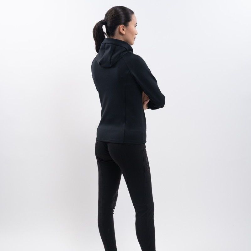 Sweat équitation femme à capuche Ava Harcour noir - Le Paturon
