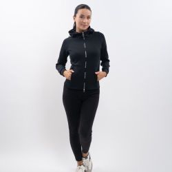 Sweat équitation femme à capuche Ava Harcour noir - Le Paturon