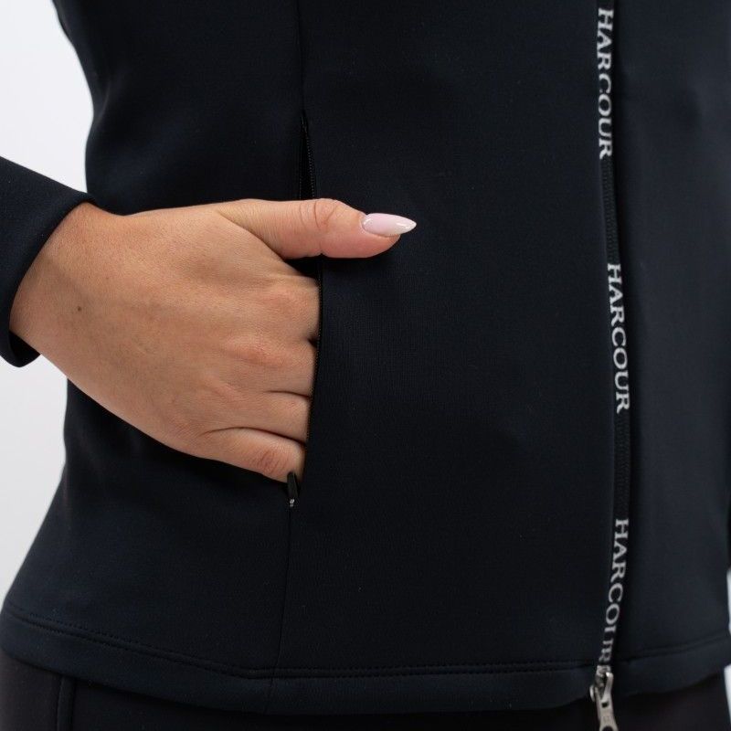 Sweat équitation femme à capuche Ava Harcour noir - Le Paturon