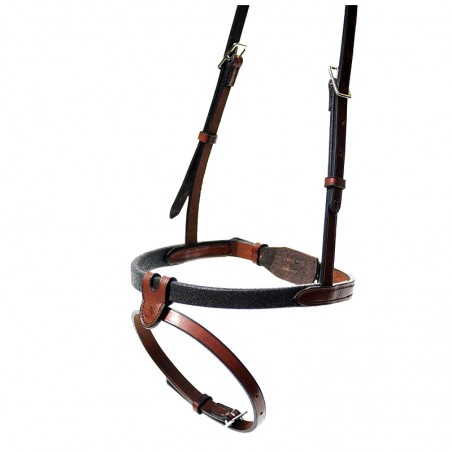 Muserolle cheval combinée cuir Evolution Soft T IHWT bogue châtaigne - Le Paturon