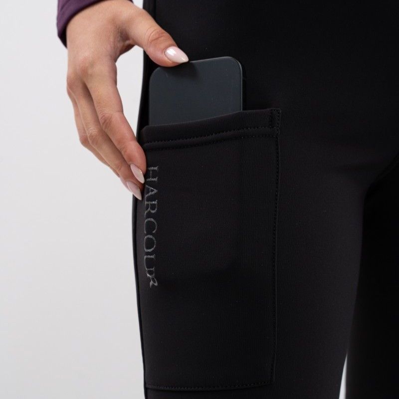 Legging équitation femme polaire Lili Harcour noir - Le Paturon