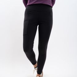 Legging équitation femme polaire Lili Harcour noir - Le Paturon