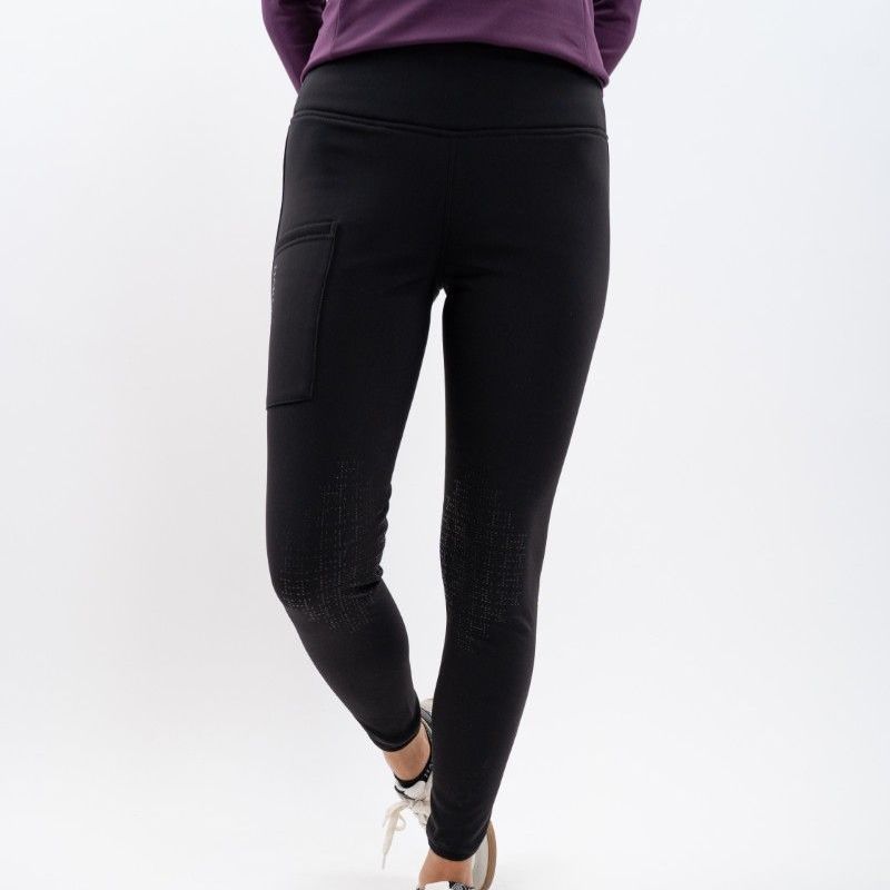 Legging équitation femme polaire Lili Harcour noir - Le Paturon