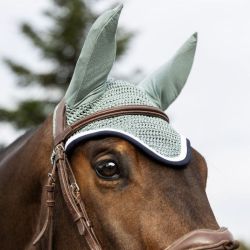 Bonnet anti-mouche cheval Feeby Harcour gris vert - Le Paturon