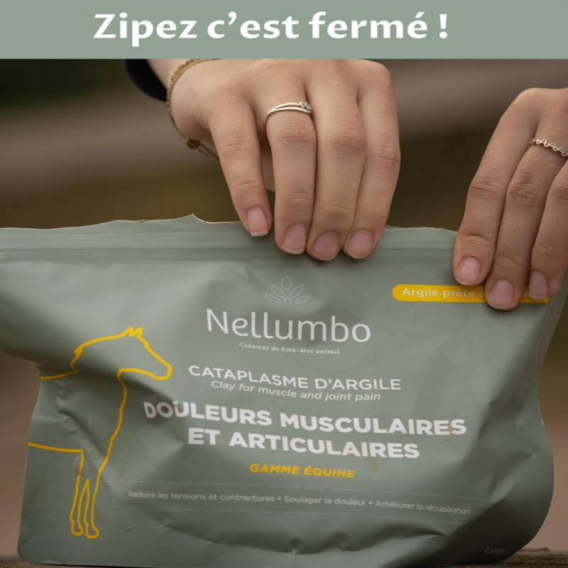 Cataplasme d'argile confort musculaire et articulaire Nellumbo - Argile cheval - Le Paturon