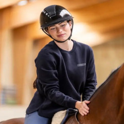 Sweat équitation femme en laine de Mérinos Horse Pilot bleu nuit - Le Paturon