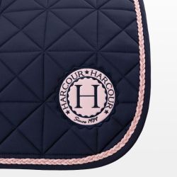 Tapis de selle cheval Suze Octobre Rose Harcour Marine - Le Paturon