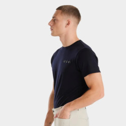 T-shirt équitation homme en laine de Mérinos Horse Pilot bleu nuit - Le Paturon