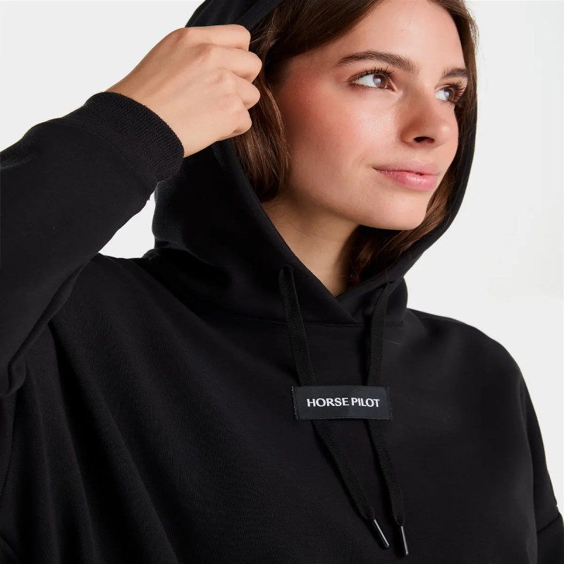 Sweat équitation femme Team Hoodie à capuche Horse Pilot noir - Le Paturon